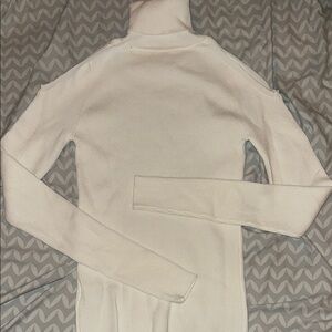 Women's White Turtleneck Sweater With Cutout